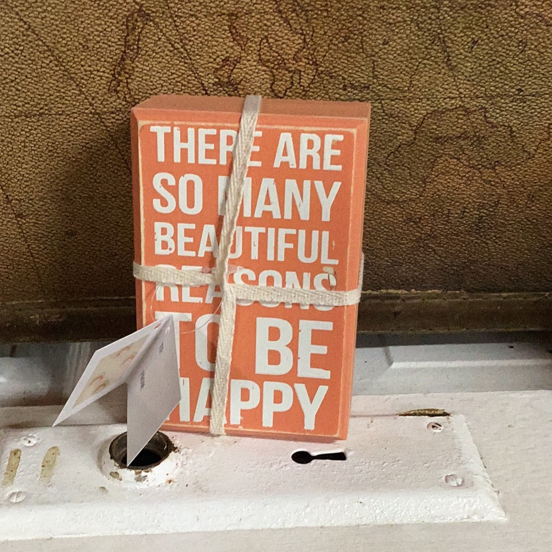 Box Sign and Sock Set - Be Happy