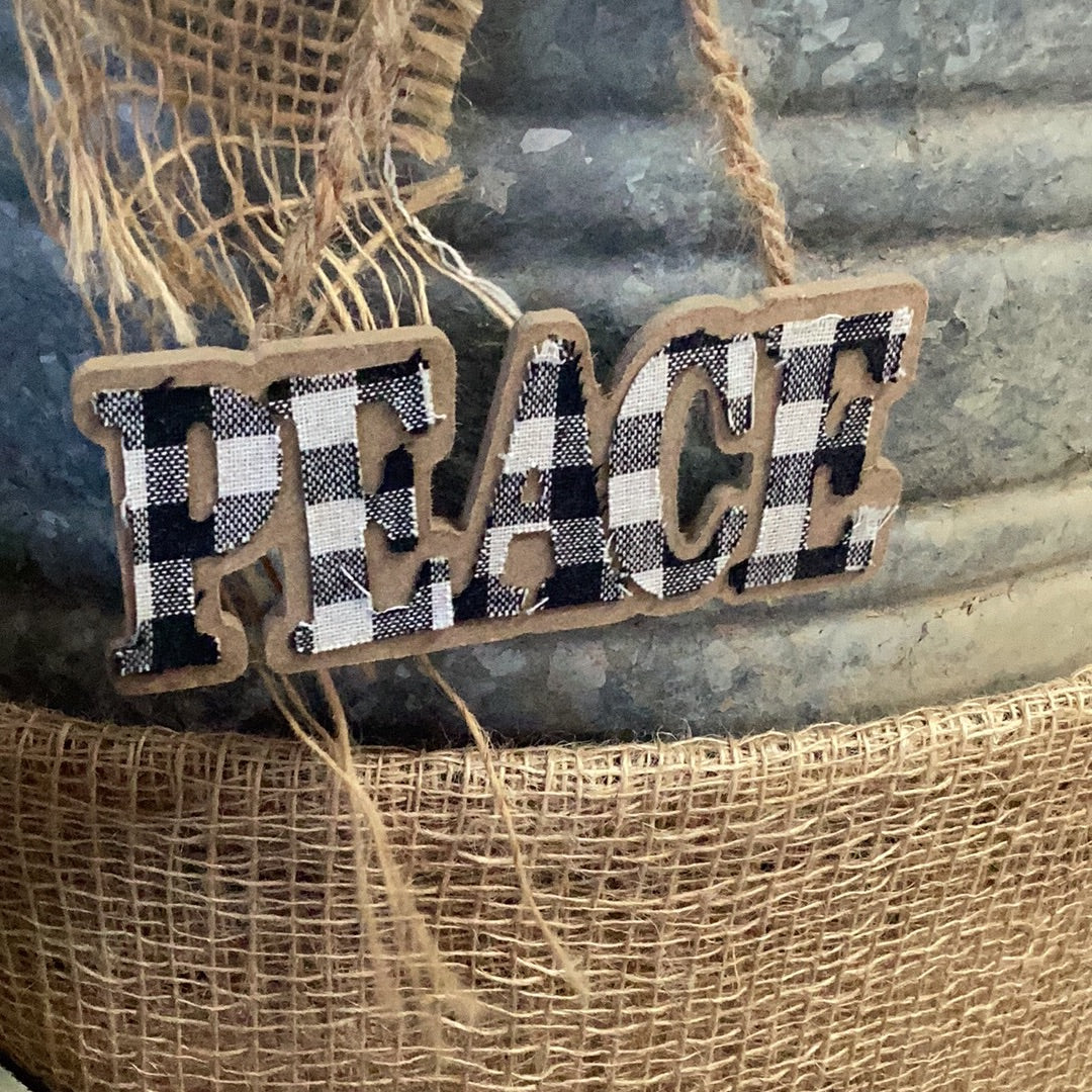 Ornament - Peace Plaid